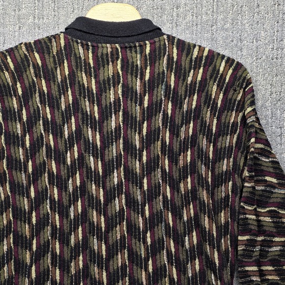 Vintage Protege Sweater Mens XL 3D Knit Coogi Style Textured Polo Cosby Made USA - Picture 4 of 11